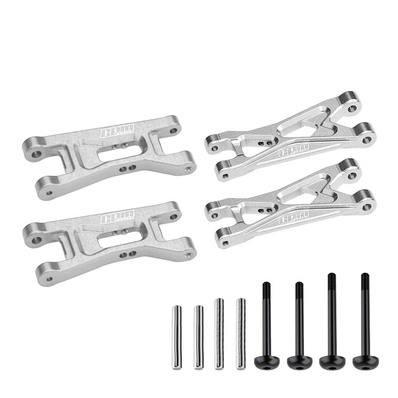 GPM 7075 Alloy Front & Rear Lower Arms for LOSI 1/24 Micro-B 2Wd Buggy Rtr-Los00007 - color: Silver