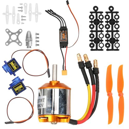 RC Plane Motor Kit for RC Plane Helicopter, 1060 Propeller RC Brushless Motor 2217 KV1100 Motors 40A XT60 ESC Plane Kit for Remote Control Helicopte