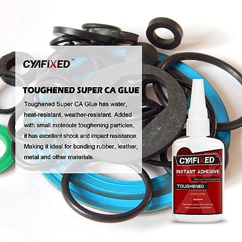 Toughened Super CA Glue, Professional Grade Cyanoacrylate Instant Adhesive, 2 oz. (56.8 Grams) - CA Glue for Rubber, Leather, Carbon Fiber, Speakers and Seals - size: 2 oz, style: Toughened