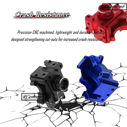 Gear Box Upgrades Part for 1/8 Sledge 4WD,Aluminum Front Rear Universal Gear Box Housing, RC Gearbox Hops up for Sledge Monster Truck RC Car #95076-4,Replace #9529, Navy Blue（1 Set - color: Navy Blue- Gear Box