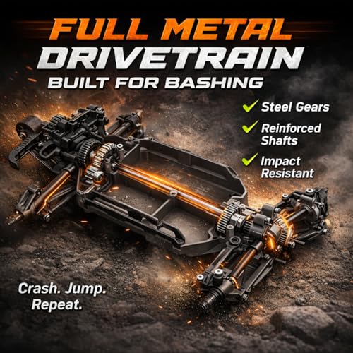 UDIRC 1610S Brushless Fast RC Car, 56+ MPH and Standing Backflip in Stock Setup, Includes 3S LiPo Battery, 1:16 High Speed RC Truck, 4WD RTR Off-Road Monster RC Truck for Adults - color: With Battery