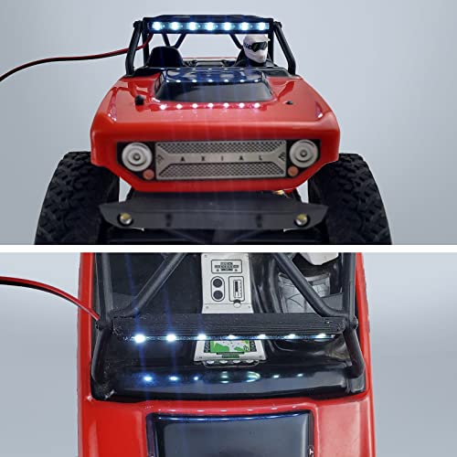 RC-Hub 7LEDs Roof Light Bar Headlights for 1/24 Axial SCX24 AXI90081 | White Light,RC Upgrade Parts for SCX24 Deadbolt