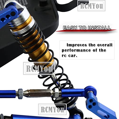RC Shocks Absorber Upgrades Part for 1/10 Lasernut U4, Tenacity DB Pro,TENACITY TT Pro 4WD SCT,4PCS Aluminum Front Rear Big Bore RC Shocks Damper,90mm 100mm Metal Hop Ups,#LOS233011,Gold - color: Gold - 4pcs