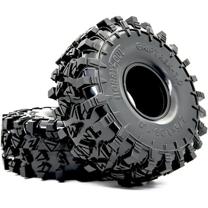 HOBBYSOUL 70mm Griptrek RC 1.0" Crawler Tires 4-Pack for SCX24 TRX4M | Super soft sticky mud tires, For 1/24 SCX24 & 1/18 TRX4M High Trail micro RC crawlers Upgrades - size: 1.0 tires - 70mm Tall