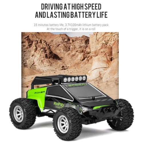 Mini RC Car for Adults, 4WD Off Road Remote Control Truck High Speed 20KMH Rechargeable Battery RTR Gift for Teen Birthday Christmas - color: Blue