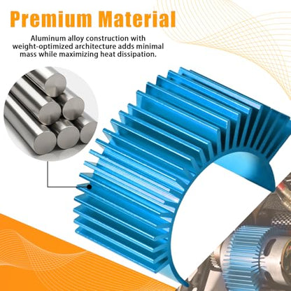 5PCS Aluminum Heatsink Electric Engine Motor Heat Sink Cooling Fins Replacement for #03300, Compatible with 1/10 HSP Traxxas HPI Tamiya Losi 550 540 3650 Size Brushed/Brushless Motor (Blue) - style: Blue
