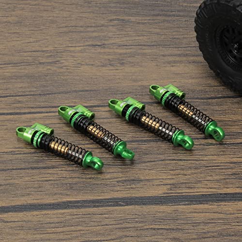 RCAWD for FMS EAZYRC ROC HOBBY FCX24 1/24 & 1/18 Crawlers Shock Absorber Damper Upgrades, Front Rear RC Shocks Parts Aluminum Adjustable # C3002 Green - color: Green