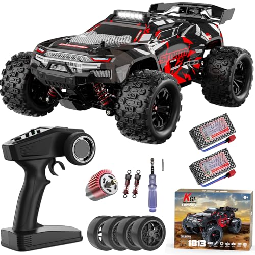 KGF 1:18 Scale All Terrain RC Cars for Adults,High Speed Remote Control Car | Fast RC Cars for Boys Age 8-1,2.4GHz 4WD Off Road Monster Truck, 4X4 Fast Drift Wheel RC Truck with 2 Rechargeable Batteries - color: White