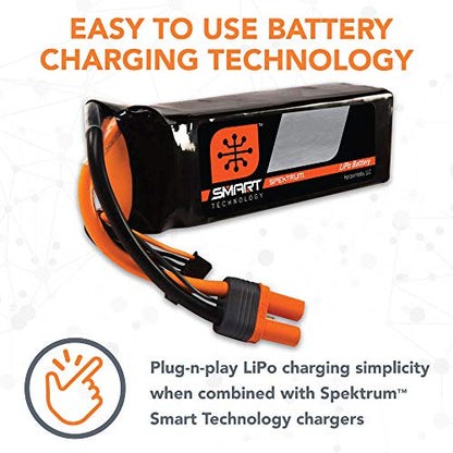 Spektrum Smart RC LiPo Battery Pack: 3200mAh 3S 11.1V 30C with IC3 Connector (EC3 Compatible), SPMX32003S30 , Black