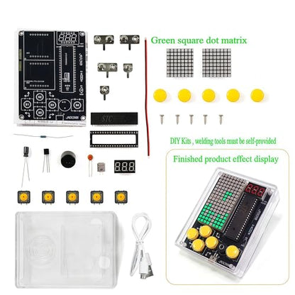 DIY Soldering Project Game Kit Electronic Practice Solder Soldering Kit | 7 Retro Classic Pixel Game Maker Idea for STEM Education Friends Gifts