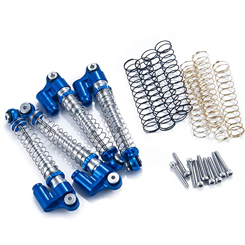 RCLIONS 43mm RC Shocks Adjustable Absorber Damper for All 1/24th Axial SCX24 AXI90081 Deadbolt AXI00005/AXI00006 RC Crawler Car Upgrades (Blue) - color: Blue