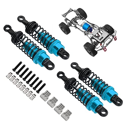 RC Shock Absorbers, 4Pcs 64 mm Metal Shock Absorber Damper with Shock Mount Aluminum Alloy Adjustable Remote Control Car Shock Absorber Oil Damper (Blue) - size: Blue