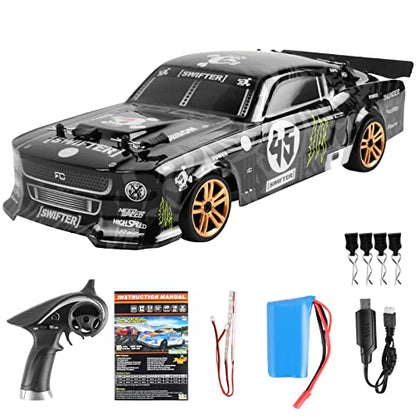 GoolRC RC Drift Car, 1:18 Scale Remote Control Car?2.4GHz 4WD 30KM/H High Speed Racing Cars with LED Light Strip and 1 Battery for Adults - size: 1 Battery