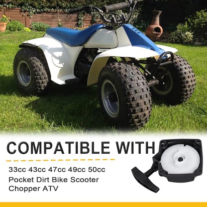 Podoy Recoil Pull Starter with Claw Pawl Cog for 33cc-50cc Small Engines | Compatible with 33cc 43cc 47cc 49cc 50cc Pocket Bike Dirt Bike Scooter Chopper ATV Quad Mini Bikes