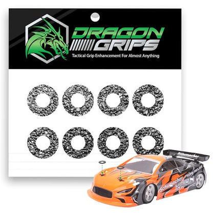 Dragon Grips RC Body Clip Hole Protectors, 8pcs, Black PVC Stickers | For 1/10 RC Crawler Body Shells, Stick-On Accessories, Prevent Clip Hole Damage & Cracking, Protect Custom-Painted Bodies - color: Black/8pc