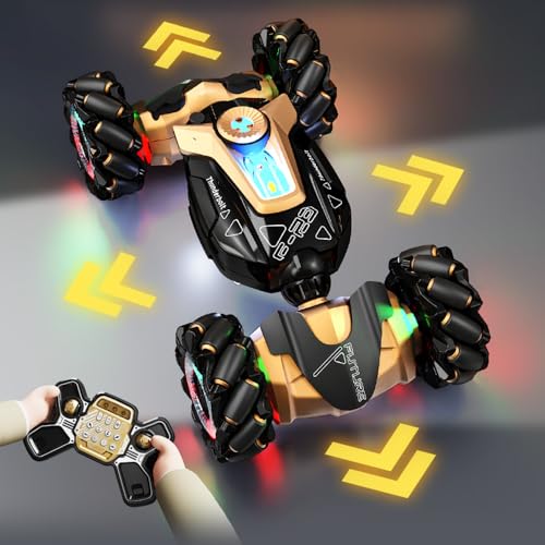 RC Stunt Car with Lights & Music for Kids, 2.4GHz Remote Control Car, 360° Rotation Off-Road Toy Car, Christmas Holiday Toys for Teens