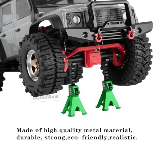 RC Crawler Accessories Roof Simulation for 1/18 1/24 RC Crawler Trx4m SCX24,Antenna/Jack Stands/Shackles/Shovel/Box/Metal Perforated Plates/Tow Rope,Green - color: Green(1set)