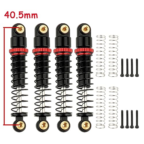 4PCS 40mm shocks Damping Shock Absorber Damper for 1/24 Axial SCX24 AXI90081 RC Crawler Car Upgrade Parts (Black) - color: Black