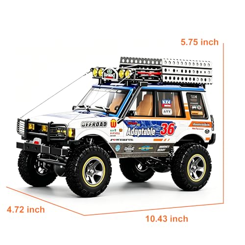 YUCT JXC LR1801 1/18 Scale 4WD Off Road RC Crawler | 2.4GHz All Terrain Remote Control Car for Adults (Blue) - color: Blue
