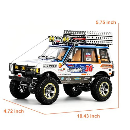 YUCT JXC LR1801 1/18 Scale 4WD Off Road RC Crawler | 2.4GHz All Terrain Remote Control Car for Adults (Blue) - color: Blue