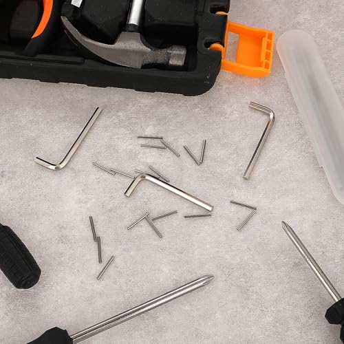 Spring Hinge Tension Pin Replacement Kit, Includes 20 Stainless Steel Shelf Pins and 4 Pieces Hex Wrenches, Metal Dowel Pegs Shelf Support Pins Kit for Automatic Closing of Door Hinges on Garage Doors