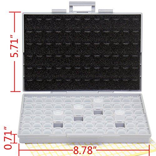 3pcs AideTek BOXALL72 SMD SMT Resistor Capacitor 1206 0805 0603 Box Organizer Craft Beads Storage 72 Compartments on Each Box - style: 3BOXALL72