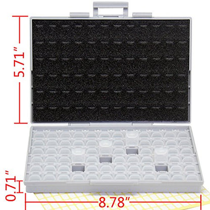 3pcs AideTek BOXALL72 SMD SMT Resistor Capacitor 1206 0805 0603 Box Organizer Craft Beads Storage 72 Compartments on Each Box - style: 3BOXALL72