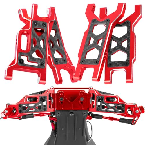 Upgrades Parts for 1/10 Slash VXL 2WD/Slash 2WD,Aluminum Front Rear Suspension A Arms w/Tie Bar Hops Up,Red (Only for Slash) - color: Red(arm)