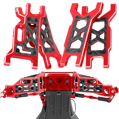 Upgrades Parts for 1/10 Slash VXL 2WD/Slash 2WD,Aluminum Front Rear Suspension A Arms w/Tie Bar Hops Up,Red (Only for Slash) - color: Red(arm)