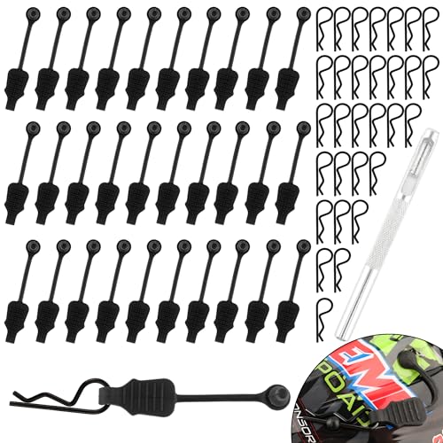 30-Pack 1.4mm RC Cars Body Clips with Pull Tabs for Universal 1:8 1:10 Scale Remote Control Trucks & 1 PCS Hole Puncher Reamer for RC Body Shell Drills Tool - color: 1.4mm