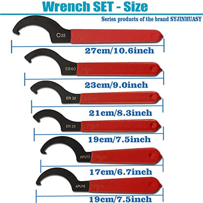 6 Pieces Universal Coilover Adjustment Spanner Wrench Set, Adjustable Coilover Wrench Spanners Hook Wrenches Tools Coilover Wrench Steel Spanner for Shock Adjustments and Suspension System