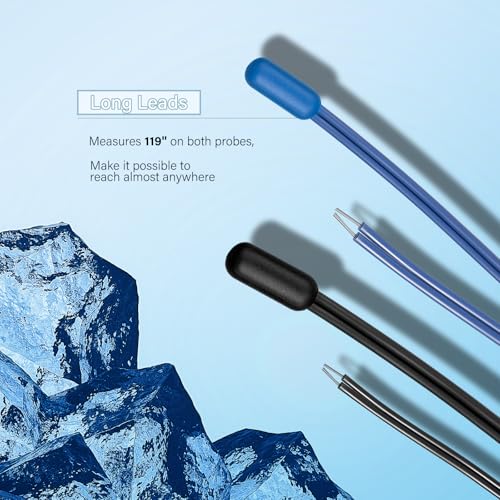 119-inch Temperature Probe Sensors (Black and Blue) Fit for Commercial Refrigerators and Freezers Compatible with Dixell Carel and More （Set of 2）