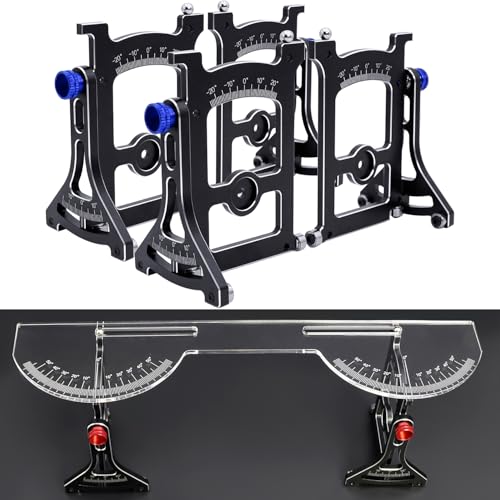Aluminum Chassis Setup System Measuring Tool Set with Ruler Wrench Camber Gauge for 1/10 On Road RC Car Yokomo Touring Car Upgrade (Blue) - color: Blue