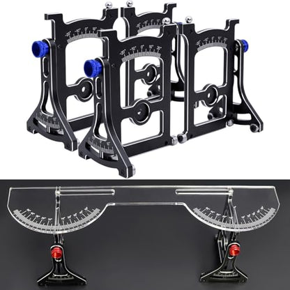 Aluminum Chassis Setup System Measuring Tool Set with Ruler Wrench Camber Gauge for 1/10 On Road RC Car Yokomo Touring Car Upgrade (Blue) - color: Blue