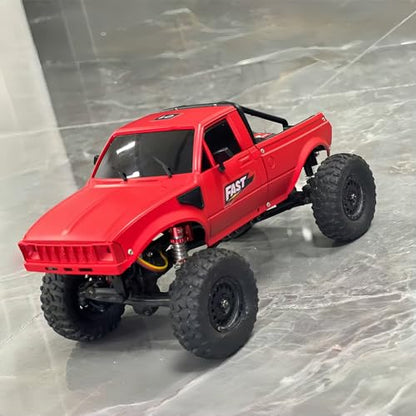 1/24 Pickup Truck Hard Body with Rear Cage Frame for 1/24 RC Crawler Axial SCX24 Bronco/Wrangler/C10/Base Camp Wheelbase 133mm (Black) - color: Black