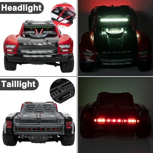 LRFHL 1/16 1/14 RC Light Bar RC LED Light Lamp Kit | for Arrma 1/16 1/14 Mojave Grom 4X4 RTR Brushed Desert Truck, Headlight Taillight Turn Signal Flashing Front and Rear Lights