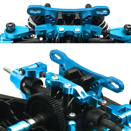 Aluminum Alloy Front & Rear Shock Towers for Tamiya TT02 1/10 RC Car – Precision CNC Machined RC Car Shock Mount, TT02 Alloy Shock Absorber Plate Lightweight & Durable Upgrade Parts - color: Blue