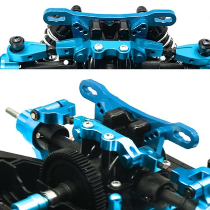 Aluminum Alloy Front & Rear Shock Towers for Tamiya TT02 1/10 RC Car – Precision CNC Machined RC Car Shock Mount, TT02 Alloy Shock Absorber Plate Lightweight & Durable Upgrade Parts - color: Blue