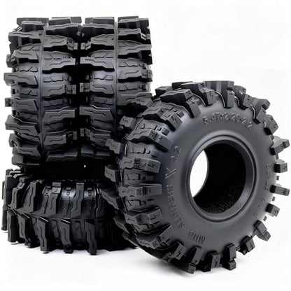 Mud Slingers X T10 2.2 Tires 5.47'' Tall 4-Pack Fits SCX10 Wraith | super soft sticky 2.2'' Crawler tyre, upgrade parts for 1/10 Crawlers Trucks off-road rock crawling RC vehicles - style: T10 ( Super Soft )