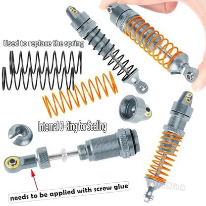 RC Upgrades Part for 1/18 LaTrax Teton,Chassis,A Arms,Drive Shaft Axles,Caster Block,Steering Blocks,Rear Stub Axle Carriers,Links,Differential Housing,Shocks,Shock Tower,Body Mounts,Titanium - color: (Titanium)