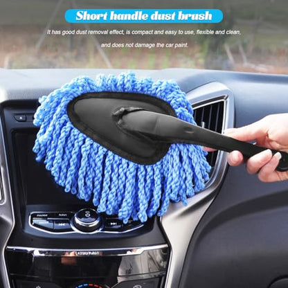 Osilly Car Dash Duster Brush, Soft Microfiber Multi-Functional No-Scratch Vehicle Dashboard Cleaning Brush with Handle, Automotive Detailing Cleaning Kit, Universal for SUV Automobile Truck (Blue) - color: Blue, size: 1 PC