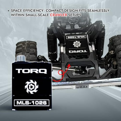 TORQ MLS-1026 Premium Direct-Mount, Powerful High-Torque RC Servo with CNC Aluminum Case & Waterproof Used for Remote Control, RC Rock Crawler 1/18 TRX4M Land Rover Defender / F150 / Chevrolet K10 - color: Trx4m Servo