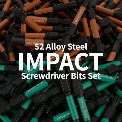 GRENPRO Impact Screwdriver Bits Set, 35Pcs 2” Allen Wrench Drill Bit Set (Metric & SAE)/Trox, Premium S2 Steel Magnetic 1/4" Hex-Shank Bit Set,CNC Machined, Automotive Mechanic Home Repair | Magnetic 1/4" hex-shank bits are CNC machined in Metric and SAE