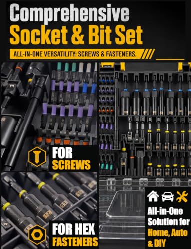 80-Piece Magnetic Impact Nut Driver Set, Metric & SAE Adapters | CR-V Metric & SAE Sockets, S2 Power Bits, Universal Socket, Wing Nut Driver, Bit Holder, Bit Holder Nut Drivers Bit Set