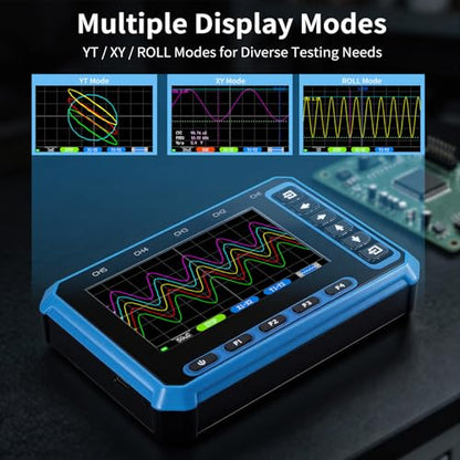5-Channel Portable Handheld Oscilloscope, 4.3" IPS Display, Type-C Charging & Data Sync, Windows & Android Compatible, 3MSa/s Sampling Rate, 1MHz Bandwidth for Electronics Repair & Auto Diagnosis