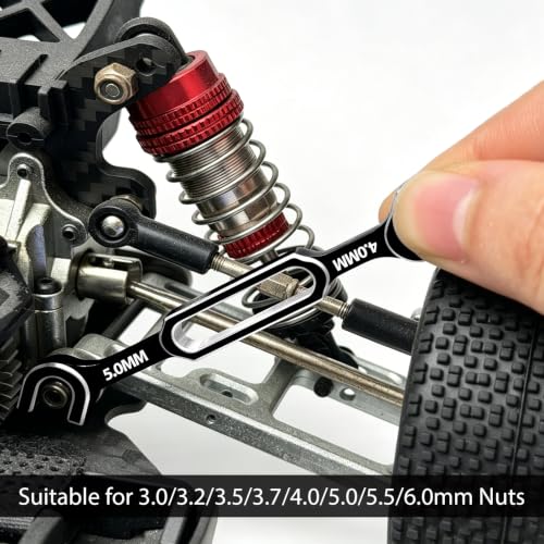 4PCS RC Wrench 3.0/3.2/3.5/3.7/4.0/5.0/5.5/6.0mm Turnbuckle Nut Ball Joint Remover RC Repair Tool for RC Crawler Car Boat Upgrade Parts, Silver - color: Silver
