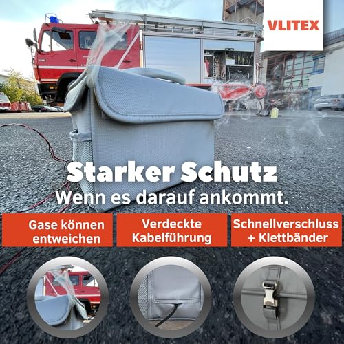 Lithium Battery Storage Box L (Large) | Engineered in Germany | Fireproof E-Fiberglass & Silicone Blend | Certified Lipo Safe Bag Container