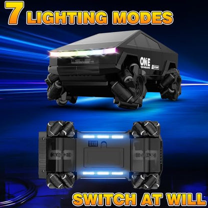 1/28 Gesture Sensing RC Stunt Car for 6-12+ Boys Girls, Seven Light Modes Cool RC Cars & 1/18 Remote Control Fire Truck Toy for Kids, 2.4GHz All Terrain RC Car with LED Lights & Sound