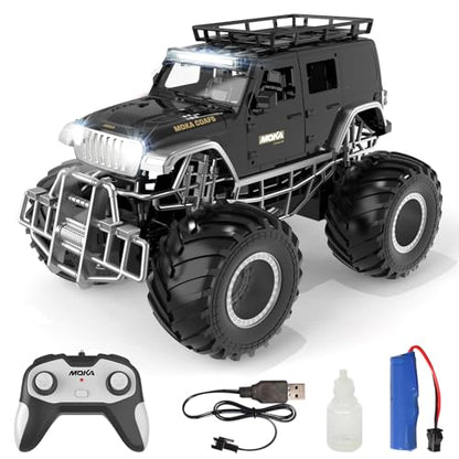 Highspeed Off-Road rc Monster Truck with Light Spray 2.4GHz Upright 360 Rotate 4WD Monster Trucks rc Cars, 20+ KM/H Monster Trucks 70min (Max) Runtime, Back to School Birthday Gift Toddler Toys 8-12 - color: Upgrade Blk