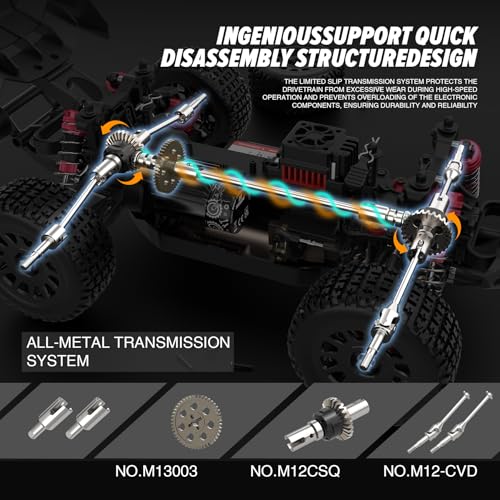 Hosim Brushless RC Buggy for Adults and Kids 60KM/H, 1/14 Electric High Speed All Terrain Remote Control Car, Hobby RC Trucks 4x4 Off Road RC Car, Waterproof RC Vehicle for Snow/Sand/Beach Age 8+